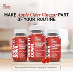 Dr. Tobias Apple Cider Vinegar Gummies with The Mother - 500mg ACV Per Serving, Plus Folate, B6, B12 & Iodine | Supports Digestive Health Gut Cleanse & Detox - Vegan (120 Gummies)