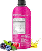 Zena Nutrition Liquid Collagen for Women & Men (Type 1 & 3) & 5000mcg Biotin, 2500mg Verisol Bioactive Collagen Peptides, Hair, Skin, Nail Supplement, Mixed Berry Colageno, 60 Servings, 20.3 fl oz