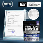 Zero Carb 100% Pure Whey Isolate Protein Gummies | 300g Total Protein per Bag | 10g per Serving Plant Based with Vitamins for Men & Women | Gluten Free Non-GMO (Mixed Berry) | 120 Count