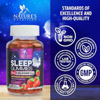 Sleep Gummies - 8mg Melatonin Per Serving - With Passiflora Extract for Restful Sleep - Fast Acting Melatonin Sleep Gummy Supplement for Adults, Vegan, Non-GMO, Tasty Strawberry Flavor - 60 Gummies