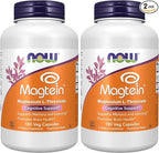 Now Foods Supplements Magtein, Magnesium L-Threonate, Cognitive Support*, 180 Veg Capsules, (Pack of 2)