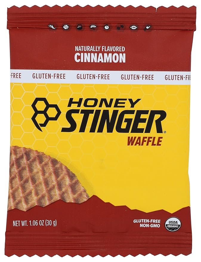Honey Stinger Organic Gluten Free Cinnamon Waffle | Energy Stroopwafel for Exercise, Endurance and Performance | Sports Nutrition for Home & Gym, Pre and Post Workout | Box of 16 Waffles, 19.2 Ounces