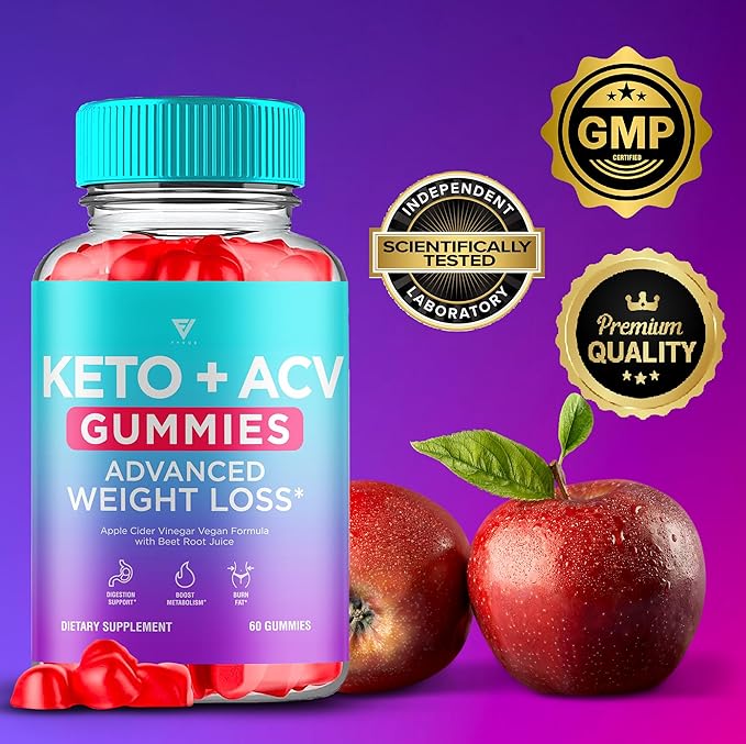 Fyvus Apple Cider Vinegar Gummies Supplement – Daily Digestive Health & Gut Wellness Support for Women & Men – Vegan ACV Gummies with Apple Cider Vinegar – Non-GMO (1 Pack - 60 Gummies)