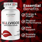 "N/A" HALLVIGOR Men’s Daily Multivitamin – Korean Ginseng, Damiana, Saw Palmetto, Biotin, B Complex, Zinc, Royal Jelly – 60 Capsules – Hallusa Natural