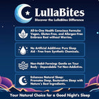 LullaBites - Natural Sleep Gummies - Made in USA - With 5-HTP, L-Theanine, Magnesium & Valerian Root - Melatonin Free - Vegan - Halal - Sugar, Gluten Free - Sweet Strawberry - 60 Gummies - 30 Servings