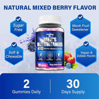 Methylated Multivitamin Gummies for Men - Mens Multivitanins Gummy with Vitamins A C D K E, Methylated Folate, B Complex, Probiotics, Omega-3, CoQ10, Herbal Blend - Support Energy & Immune Health