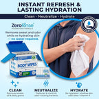 Body Wipes for Adults Bathing No Rinse - 20 Count Travel Shower Wipes - 10 x 11.5" Individually Wrapped Thick Cleansing Waterless Wash Scrubs - Disposable Washcloths for Camping & Elderly Incontinence