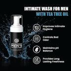 Skin Elements Intimate Wash for Men | pH Balanced Foaming Wash with Tea Tree Oil & Aloe Vera | Soothes, Refreshes & Maintains Hygiene | 4.05 fl. oz. |