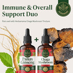HERBAMAMA Panax Ginseng Root Tincture - Immune & Overall Support with Korean Red Ginseng Supplement - Vegan, Non-GMO, Alcohol & Sugar-Free Herbal Drops, 56-Day Supply