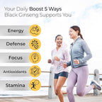 GeumHeuk Korean Black Ginseng Capsule 1000mg Supplement - Non GMO, High Ginsenosides, High Absorption Rate, Enhance Immunity, Metal Performance, Stamina & Energy, Men & Women - 90 Vegan Capsules