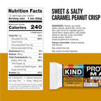 KIND Protein MAX Sweet & Salty Caramel Peanut Crisp Snack Bars, Keto Friendly, 20g Protein, 12 Count