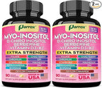 Myo-Inositol Supplement with D-Chiro Inositol, DIM, Berberine, Vitamin D3 + K2, Methylated B12, Chromium, Ceylon Cinnamon, Zinc, Ashwagandha, Chasteberry, Magnesium, Bioperine, Bitter Melon (2 Pack)