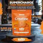 USDA Organic Ultra-Micronized Creatine Gummies for Men & Women; Orange Max Absorption 5g Creatine Gummies Sugar Free for Muscle Gain, Energy & Recovery; Muscle Builder for Women with Pouch - 120 Count