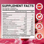 Iron, Zinc, Copper Supplements for Women & Men, Mineral Gummies with Vitamin A, B5, B6, C, D3, B12 for Adults & Kids, Promote Energy, Support Immunity, Bone Health, Sugar Free, Cherry Flavor, 60 Count