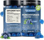Creatine Monohydrate Gummies 5000 MG for Men & Women, Pre Workout gummys, Creatine Monohydrate for Muscle Growth, Strength & Energy Support , Flavored, 120 count Chewable Gummies, Blueberry Flavor