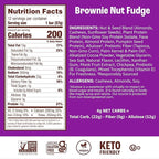 Munk Pack Brownie Nut Fudge Keto Protein Bars | 15g Protein, 1g Sugar, 4g Net Carbs | Vegan, Plant-Based Snacks for Gut Health | 12 Count