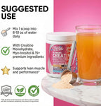 Creatine for Women | Creatine Monohydrate + BCAA Powder Myo-Inositol Collagen Biotin Hyaluronic Acid Folate L Glutamine Vitamin D3 Iron Zinc D-Chiro-Maca Digestion Shelf Builder By Clean Nutra