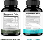 Sandhu's Liver Cleanse Detox & 15 Day Gut Cleanse Support Supplement for Women & Men | Supports Liver, Gut & Digestive Health