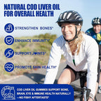 Cod Liver Oil 1000mg Gummies for Adults & Kids, with Vitamin A & D3 - Omega 3 Fish Oil Supplement - DHA 360mg & EPA 240mg for Brain, Bone, Eye & Immune Health, Sugar Free, 120 Count