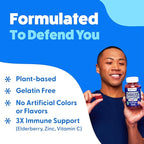 Feel Great Sambucus Elderberry Gummies with Zinc and Vitamin C for Adults | Immune Support Booster | Berry Flavored Vegan Supplement | 90 Day Supply 