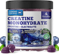 Creatine Monohydrate Gummies (5g) – Pre-Workout Energy & Muscle Growth Support for Men & Women | Blueberry Electrolyte Gummies (135 Count)
