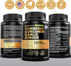 Liposomal Turmeric - High-Absorption Curcumin Supplements, Non-GMO Blend for Digestive Comfort & Daily Support - Organic Turmeric Supplement with Black Pepper (120ct, Pack of 2)
