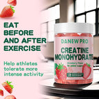 NSF Certified Creatine Gummy 5g - Creatine Monohydrate Gummies for Men & Women, Creatine Monohydrate for Muscle Strength, Muscle Builder, Energy Boost, Pre-Workout Supplement(120 Count)-Strawberry
