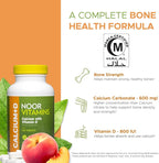 Noor Vitamins Halal Calcium Plus Vitamin D Bone & Immune Support | 600 mg Calcium & 800 IU (20 mcg) D2 per Tablet | aids in Absorption of Calcium into Bones, Non-GMO, Vegetarian & Halal (120 Tablets)