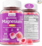 Sugar-Free Magnesium Gummies 400mg | 5-in-1 Complex Magnesium: Glycinate, Citrate, Malate, Chloride & Taurate | with Ashwagandha, Vitamin D3 & Zinc | Calm, Mood & Energy Support | Vegan, 2-Pack