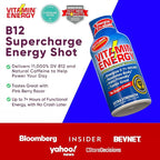 Vitamin Energy B12 11,000% Extra Strength Energy Shot Açaí Pomegranate 48 Pack, 260mg Natural Caffeine, B12 & B6, Nootropic Focus, Vitality, Zero Sugar, Gluten-Free, Vegan, Kosher, 1.93 fl oz