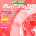 Nextdia Inositol Gummies Supplement with Evening Primrose Oil for Women - 40:1 Ratio Myo-Inositol 2000mg & D-Chiro Inositol 50mg with VIT D3 B12 & Zinc, Sugar-Free for Natural Balance, Vegan (120ct)
