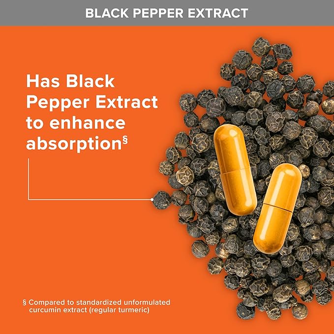 Qunol Turmeric Curcumin with Black Pepper, 2250mg Turmeric Extract with 95% Curcuminoids, Extra Strength Turmeric Supplement, Enhanced Absorption, Joint Support Supplement, 150 Vegetarian Capsules