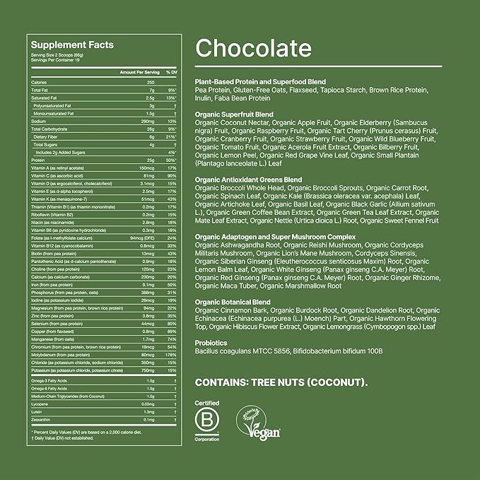 Huel Daily Superblend Chocolate Powder | 25g Plant Based Protein | Super Greens Powder | 87 Vitamins, Minerals, and Wholefood-Sourced Ingredients |19 Servings