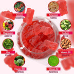 Calcium Gummies 1000mg with Vitamin D3 K2 & B Complex, Potassium, Calcium Magnesium Zinc Gummies for Bone, Muscle, Mood and Immunity - Vegan, Non-GMO, Strawberry Flavor 120 Count