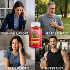 Vitamin B2 Gummies 400mg | Riboflavin 400mg with CoQ10 150mg, Magnesium 200mg | B2 Vitamin 400mg for Kids & Adults, Nervous System & Skin Health | 60 Vegan Chewables（Pack 2