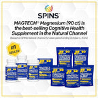Natural Stacks MagTech Magtein Magnesium L-Threonate, Glycinate & Taurate 200mg Chelated Magnesium Complex Supplement for Relaxation & Brain Health 90 Capsules