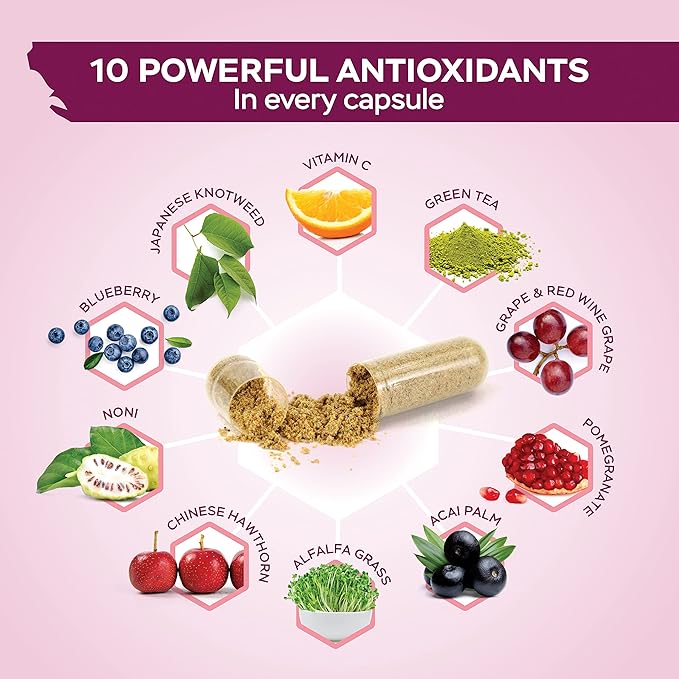 Purely Holistic Resveratrol 1450mg, 90 Servings, Trans-Resveratrol Antioxidant Supplement with Vitamin C and Polyphenol Complex, 180 Vegan Capsules