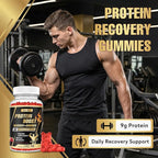 Whey Protein Gummies, 9g Protein per Serving, Easy to Take Snacks for Men & Women, Recovery + Supplement Gummies for Protein Boost, Muscle, Energy Support, Strawberry Flavor, 90 Gummies