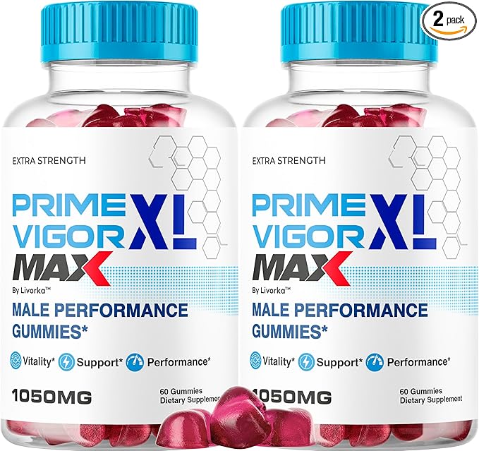 (2 Pack) Prime Vigor XL Max - PrimeVigor XL Max Gummies for Men - Maximum Strength, Prime Vigorxl Male Gummys, PrimeVigorMax Advanced Formula, PrimeVigorGummies Supplement, 120 Gummies for 2 Months