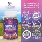 Nature's Nutrition Probiotics for Women Gummies with Cranberry - 6 Premium Strains for PH Balance, Digestive Health, Vaginal & Immune Support, Women's Probiotic Gummy for Feminine Health - 60 Gummies