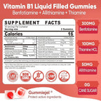 Vitamin B1 & Methylated Vitamin B Complex Gummies - All B Vitamins, Benfotiamine, Thiamine & Inositol, Methylated B1 B2 B6 Multivitamins, L-methylfolate, Methyl B12 for Nerve Cognition Energy, 120Cts