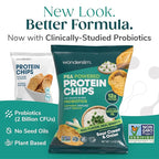 Wonderslim Protein Chips with Probiotics, Sour Cream & Onion | 12g Plant Protein, 170 Cal | High Protein Chips, Vegan, Gluten Free, Non-GMO | Made with Avocado Oil, No Seed Oils | 12 Pack