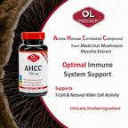Olympian Labs Premium AHCC Supplement 750mg of AHCC per Capsule – Supports Immune Health, Liver Function, and Natural Killer Cell Activity - Bulk 120 Servings