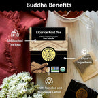 Buddha Teas - Organic Licorice Root Tea - Herbal Tea - For Health & Wellbeing - Immune Health & Digestion Support - Clean Ingredients - Caffeine Free - OU Kosher - 18 Tea Bags (Pack of 1)