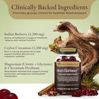 Heart Harmony™ Berberine Supplement Gummies with Ceylon Cinnamon – High Potency berberine with Ceylon cinnamon for Metabolism Blood Sugar Support Healthy Lipid Balance Circulatory Wellness