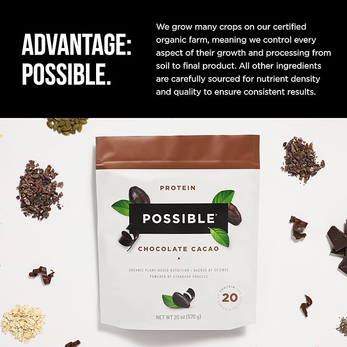 Protein Powder - Muscle Growth & Recovery Support - Plant-Based Protein - Essential Amino Acids & BCAAs - Vegan, Gluten-Free & USDA Organic - Chocolate, 1.25 Pound (Pack of 1)