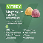 VITEEY Magnesium Gummies for Adults - 170mg of Magnesium Citrate Gummy for Calm, Sleep, Nerve & Muscle Function Support - Vegan, Gluten Free - 60 Count