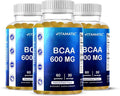 Vitamatic BCAA Gummies - Branch Chain Amino Acid Supplements - Peach Flavor - 600mg per Serving - 60 Vegan Pectin Based Gummies (3 Bottles)