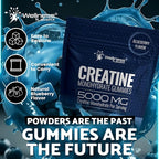Creatine Gummies 5000mg, 30 Servings Creatine Monohydrate Gummies - Third-Party Tested Creatine for Women, Blueberry Flavor Creatine for Men, Muscle Growth, Strength, and Recovery - Pack of 1