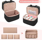 Damero Double Layers Pill Bottle Organizer Empty, Lockable Medicine Storage Bag Medication Travel Bag with 4 Customized Dividers for Prescription Bottles, Medical Supplements,Black
